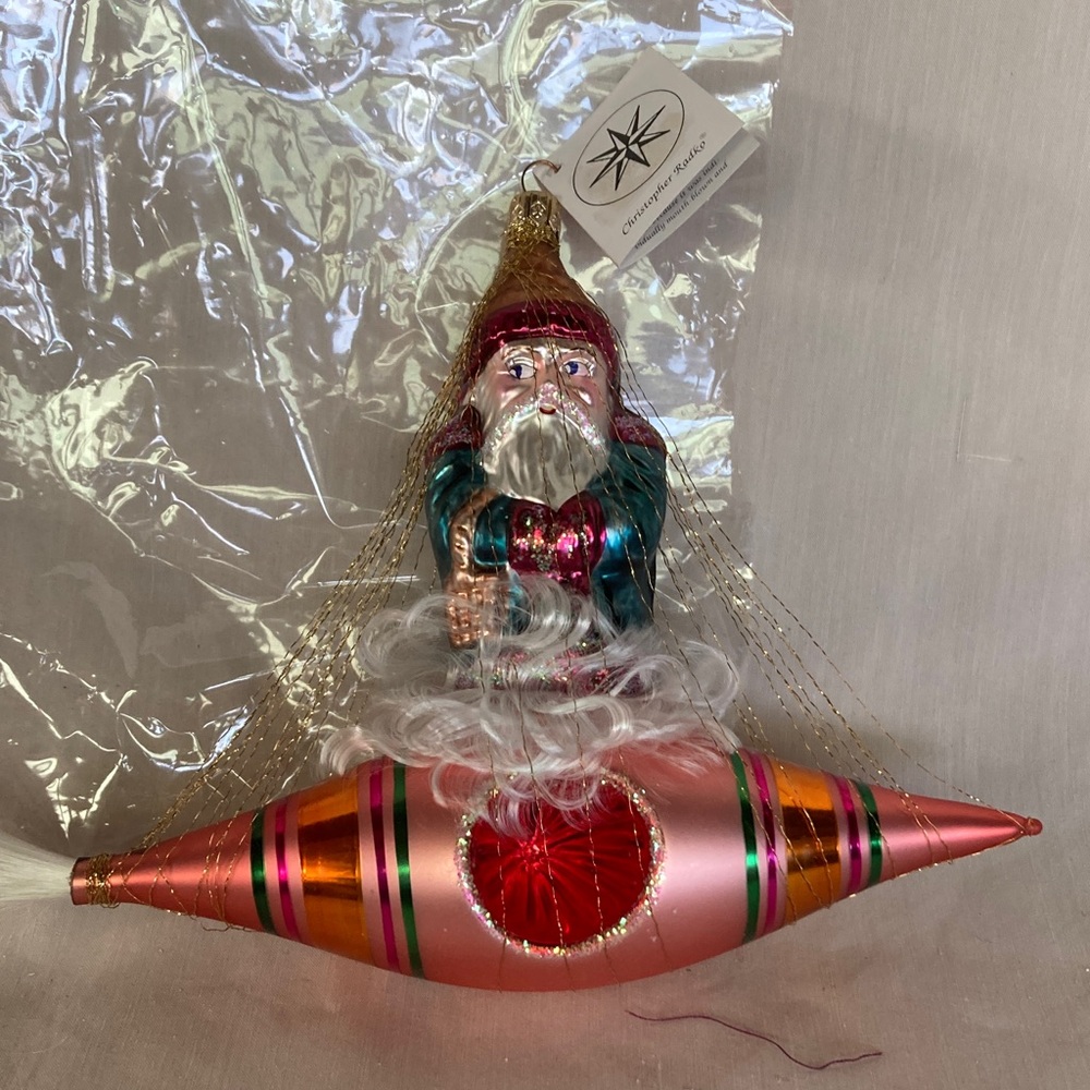 Radko Vintage NOS 1994 Rocket Rider Caged Santa Christmas #9
